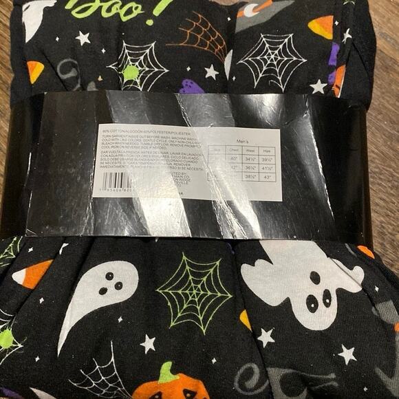 NEW Halloween Pajamas "Let's Hang Out" Men's Size XL 2 Piece Long Sleeve Set - Picture 3 of 7